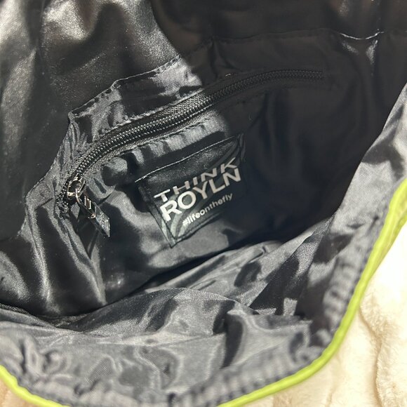 NWT Think Royln Downtown Crossbody - Shiny Deep Olive Green Quilted - Picture 6 of 7